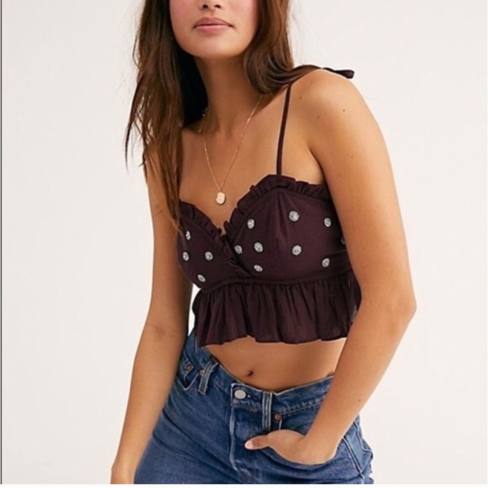 Free People "on a star" crop cami